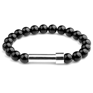 Nouveau bracelet porte-bonheur en pierre naturelle Œil de tigre Lapis-lazuli Acier inoxydable Tube rond Bouton réglable Bracelet, peut contenir des notes de vœux - Product Image 3