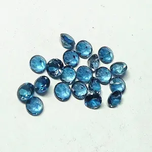 Natural London Blue Topaz Round Cut Faceted 2mm 3mm 4mm 5mm London Blue Topaz Loose Stones