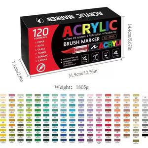 ปากกาเพ้นท์อะคริลิคแบบถาวร 168 สี หัวพู่กันแบน 6 มม. สำหรับระบายสีบนหิน ไม้ แก้ว หิน ผ้าใบ เซรามิก ผ้า - Product Image 4