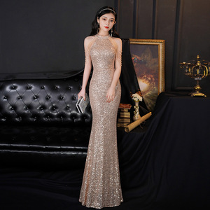 S0271L 2025 nouvelle mode <span class=keywords><strong>robe</strong></span> dorée à paillettes <span class=keywords><strong>pour</strong></span> adulte <span class=keywords><strong>cérémonie</strong></span> haut <span class=keywords><strong>de</strong></span> gamme Banquet tempérament <span class=keywords><strong>robe</strong></span> élégante et Sexy <span class=keywords><strong>robe</strong></span> <span class=keywords><strong>de</strong></span> mariée - Product Image 5