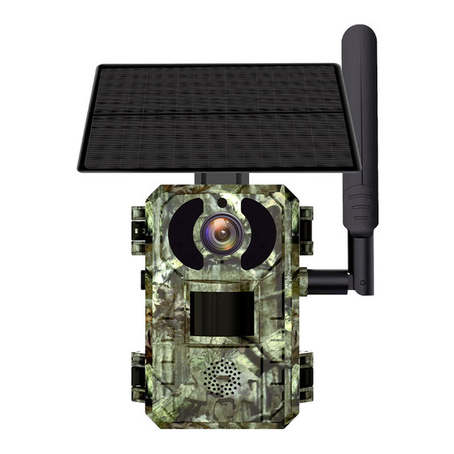 Solar 4G LTE Cellular Alert Smart Camera IP66 Outdoor 16MP 2K CMOS Hunting Trail Camera with AI Mobile Detection Alarm