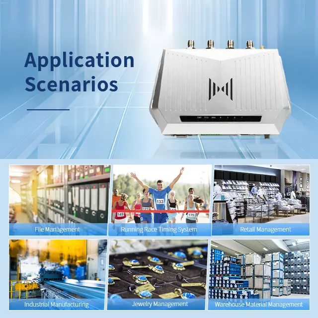 IMPINJ E710 4 포트 UHF RFID 리더 안드로이드 OS 시스템 창고 관리를위한 UHF RFID 리더 고정