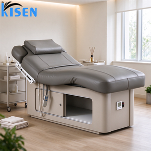 Cama de Tratamiento Eléctrica de Lujo Kisen, Diseño Tradicional en Cuero Sintético, Mesa de Masaje Facial para Salón de Belleza, 2 Motores - Product Image 4