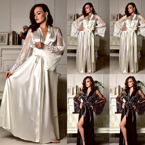 Camicia da Notte Sexy in Pizzo e Seta Ghiaccio Taglie Forti, <span class=keywords><strong>Lingerie</strong></span> Modellante Invernale di Tendenza - Product Image 5