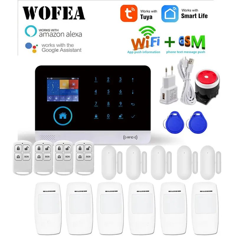 Smart Life Touch Toetsenbord Wifi 4G Alarmsysteem Gsm Home Inbreker Beveiliging 433Mhz 99 Draadloze Zone App Control