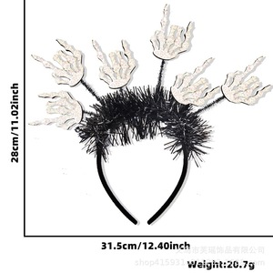 Diadema de tela de Halloween con diseño de <span class=keywords><strong>calabaza</strong></span>, araña y calavera, de alta calidad, divertida, para fiestas temáticas de Halloween y festivales de fantasmas. - Product Image 3