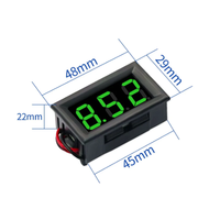 Voltmètre numérique réglable de 0,56 pouce, DC 5V à 120V, rouge, bleu, vert, pour véhicules électriques, motos et bateaux de 5V à 120V