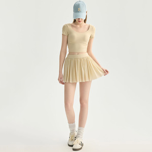 Nouvel ensemble de yoga et pilates 2025 en dentelle, style Y2K, tenue élégante pour le tennis et le golf, avec soutien-gorge intégré et jupe de tennis, idéal pour le pickleball - Product Image 2