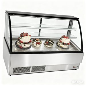 Boulangerie commerciale d'<span class=keywords><strong>occasion</strong></span> Présentoir de réfrigérateur Refroidissement de l'air Refroidisseur de porte en verre en acier inoxydable Étagères réglables pour pâtisseries, desserts et magasins - Product Image 3