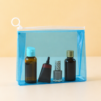 Pochette de maquillage transparente personnalisée pour femmes, sacs de toilette de voyage, pochette cosmétique en PVC transparent