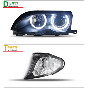 Phares Avant LED Xénon Facelift pour BMW Série 3 <span class=keywords><strong>E46</strong></span> 1998 à 2004 <span class=keywords><strong>Angel</strong></span> <span class=keywords><strong>Eyes</strong></span> Couvercle en Verre de Phare pour Coupé - Product Image 4