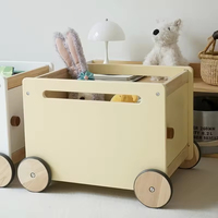 Armoire de rangement multifonctionnelle en bois pour enfants meubles de chambre d'enfants éducation précoce jouet de jeu de rôle avec chariot