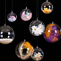 Boules de Noël en acrylique transparentes creuses de 5 à 12 cm pour la vente en gros, décorations suspendues rondes