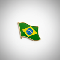 GREPAS GIFTS Épinglette drapeau du Brésil de 1 pouce, épinglette patriotique pour chapeau, épinglette de pays du monde