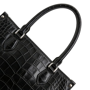 Sacs en cuir à prix direct usine, fournisseur de boutique, vente en gros personnalisée, sacs fourre-tout noirs en cuir de crocodile de qualité supérieure pour femmes, grande capacité - Product Image 6