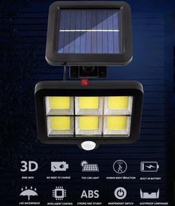 Hareket sensörü ile 120 Cob LED güneş projektör IP65 su geçirmez bahçe ışıkları açık avlu için güç kaynağı tarafından GÜNEŞ PANELI - Product Image 3