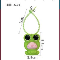 Porte-clés pendentif grenouille de dessin animé en plastique, breloque animale personnalisable avec logo, en caoutchouc souple, étanche, pour sac, cadeau fantaisie, vente en gros