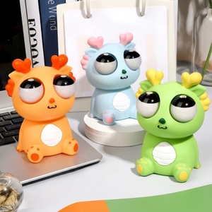 Juguete de Peluche Dragón Pequeño, Juguete Antiestrés Creativo con Ojos Saltones, Material de Goma TPR, Juguete Blandito para Aliviar la Ansiedad para Niños y Adultos - Product Image 1