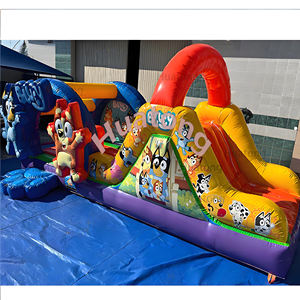 Nouvelle château gonflable bleu commercial avec toboggan et obstacles, château gonflable pour enfants, trampoline gonflable pour fête - Product Image 4