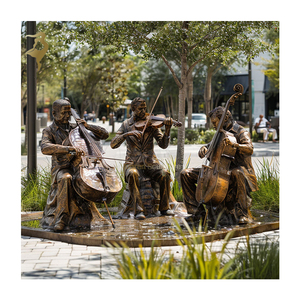 Estatua de Jardín Personalizada de Mujer con Alas de Ángel Tocando la <span class=keywords><strong>Flauta</strong></span>, Fundida en Metal y Cobre, Tamaño Real - Product Image 2