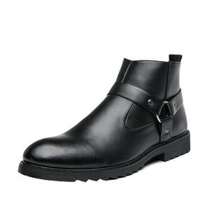 Botas de Vestir Casuales de Invierno para Hombre, Estilo Western, con Cierre Lateral y Hebilla, Color Marrón y Negro, Botas para Mujer, Diseño Plano y Cómodo - Product Image 6