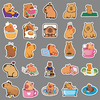 Paquete de 50 bonitas pegatinas capybaras animales de dibujos animados decorados botella de agua funda de teléfono pegatinas de dibujos animados de computadora