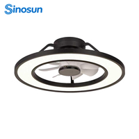 Ventilateur de plafond LED moderne avec lumière, 20 pouces, moteur DC, télécommande, réglable, pour chambre à coucher, vente chaude OEM/ODM