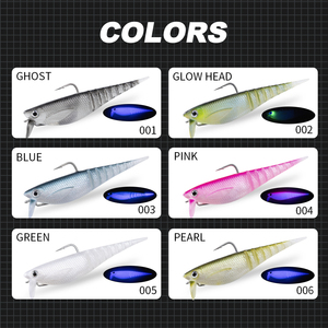 NUEVO 2026 Señuelo de Pesca Suave de 100mm y 10g, 2 Piezas, con Cola de Aguja Segmentada y Alta Elasticidad para Lubina, Trucha, Agua Salada y Agua Dulce - Product Image 6