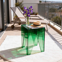 Table d'appoint de canapé nordique en acrylique de haute qualité, tables de chevet modernes bleues pour chambre à coucher, meubles portables créatifs pour la maison, le bureau et la maison