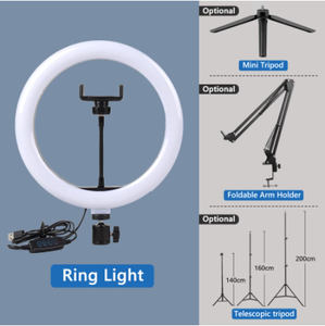 Anneau de lumière pour selfie Photographie Led Bord de lampe avec support mobile Support de trépied Ringlight pour diffusion vidéo en direct - Product Image 2