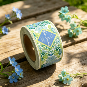 Customizable Embossed Polyester Film Products Long Strips of Labels with Fresh Green Patterns That Are Attractive Stickers - Product Image 2