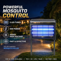 SAIJZEK Nouveauté : Lampe anti-moustiques solaire UV LED à choc électrique, haute efficacité, pour intérieur et extérieur, rechargeable par USB