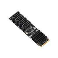 Adaptateur IOCREST M.2 4 ports RAID 0/1/10 pour SSD/HDD III 6G, clé M/B 2280mm PCIe2.0, puce 88SE9236, UEFI BIOS, en stock