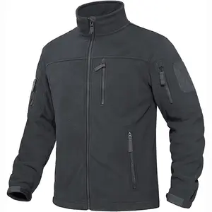 Men's Outdoor Jacket Winter Full Zip Warm Polar Fleece Jackets Casual Stand Collar Windproof Coats