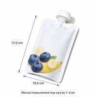 Voedselveilige plastic zak met tuit voor baby puree, yoghurt, sap, dranken, staande pouch met afsluitbare dop, verpakking voor vloeistoffen