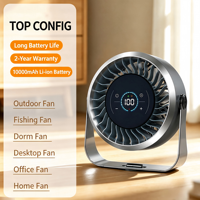 Ventilateur de bureau portable rechargeable 10000 mAh, 100 vitesses, avec écran LED, pour la maison, le bureau, l'extérieur, ventilateur oscillant