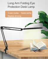Lampe de bureau à LED avec pince gradateur à 10 niveaux, 3 Modes de couleur, bras pivotant, lampe de bureau réglable, lampe de Table de soins oculaires