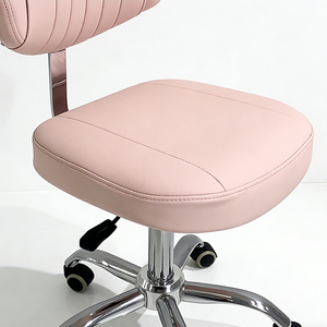 Silla de Barbero de Alta Calidad con Base Metálica Plateada Moderna, Silla de Estilista Rosa de Lujo con Asiento Extraíble para Salón de Belleza - Product Image 5