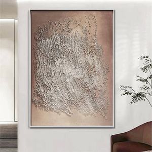 Peinture à l'huile neutre douce en gros sur toile, art mural Wabi Sabi, œuvre d'art encadrée faite à la main, décoration intérieure pour la maison - Product Image 1