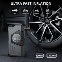 Démarreur multifonctionnel et compresseur d'air 2-en-1, courant de démarrage 1200A avec écran LED, pompe pour voiture, moto, vélo, ballons