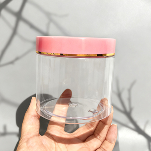 Envase Redondo de Plástico PET Rosa para Crema Cosmética de 300G <span class=keywords><strong>500G</strong></span> para Mascarilla Facial, Champú, Loción, con Tapa de Rosca - Product Image 2