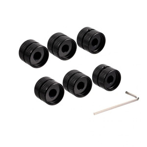 Perilla de potenciómetro redonda negra vintage para amplificador de guitarra, mecanizada por CNC a medida, con tornillo de fijación - Product Image 4