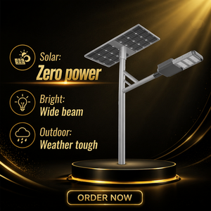 Lampu Jalan Tenaga Surya JKCSOLAR 50W <span class=keywords><strong>LED</strong></span> Monocrystalline dengan Baterai LiFePO4 (Lebih dari 2000 Siklus) IP66 Garansi 3 Tahun MPPT Bridgelux - Product Image 2