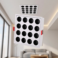 Spot encastré LED multi-têtes personnalisé, carré et rond, matriciel, anti-éblouissement, 4W 6W 16W, éclairage commercial intérieur