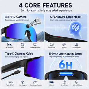 แว่นตา<span class=keywords><strong>แปล</strong></span>ภาษา AI พร้อมผู้ช่วยเสียงแบบเรียลไทม์ กล้อง 8MP ระบบตัดเสียงรบกวน ENC สำหรับการเดินทางและธุรกิจ รุ่น M14 - Product Image 5