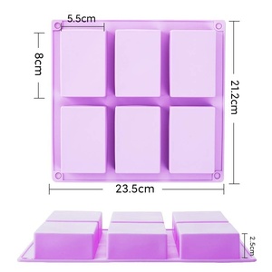 6-Hình Chữ Nhật Silicone Bánh Khuôn 100Ml Handmade Xà Phòng Khuôn Cho Baking Fondant Bánh Cưới Đóng Gói Dịch Vụ Cho Handmade Xà Phòng - Product Image 3