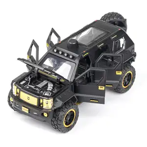 1:24 miniatura sonido/luz Patton fundido a presión modelo de coche juguete 19,5 cm tirar hacia atrás aleación simulación modelo coche para niños