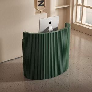 <span class=keywords><strong>Comptoir</strong></span> de réception simple et moderne en panneau d'ingénierie incurvé pour salon de beauté et bar - Product Image 5