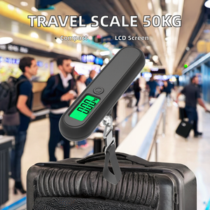 MiniPortable 50kg 10g affichage LCD numérique balance à bagages électronique batterie vert rétro-éclairé en plastique Type à quatre points suspendu à la main - Product Image 2