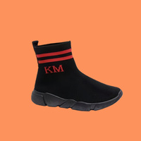 Chaussures de sport montantes confortables à enfiler, en maille respirante, avec design color-block de haute qualité et semelle souple pour le printemps et l'automne